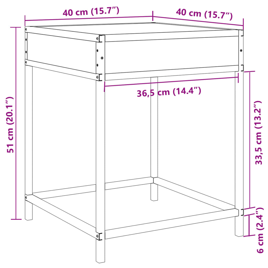 vidaXL Table basse avec LED Infinity noir 40x40x51 cm