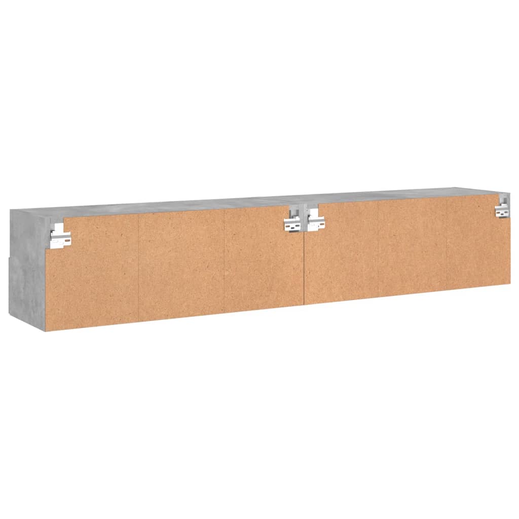 vidaXL Meubles TV muraux 2 pcs gris béton 80x30x30cm bois d'ingénierie