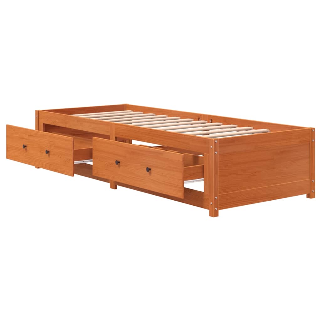 vidaXL Lit de jour sans matelas cire marron 75x190 cm pin massif