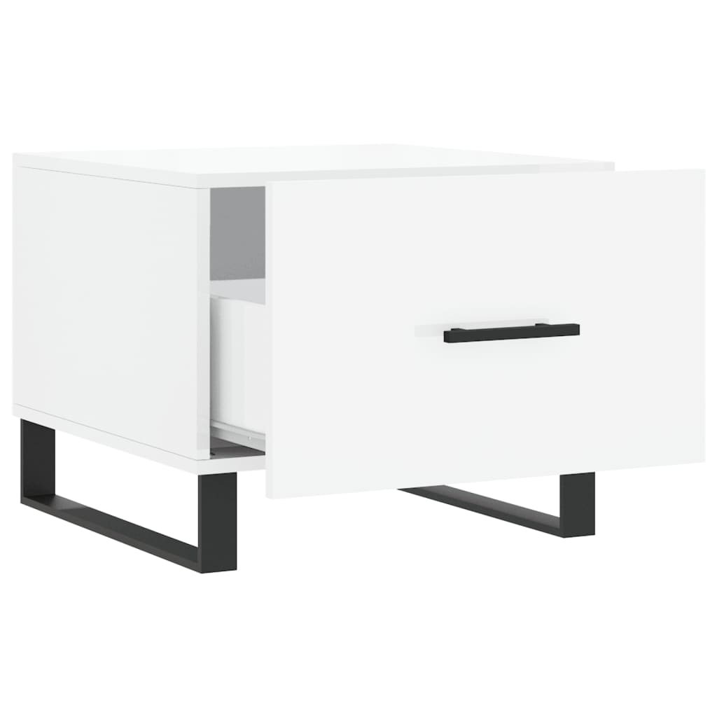 vidaXL Tables basses 2 pcs blanc brillant 50x50x40cm bois d'ingénierie