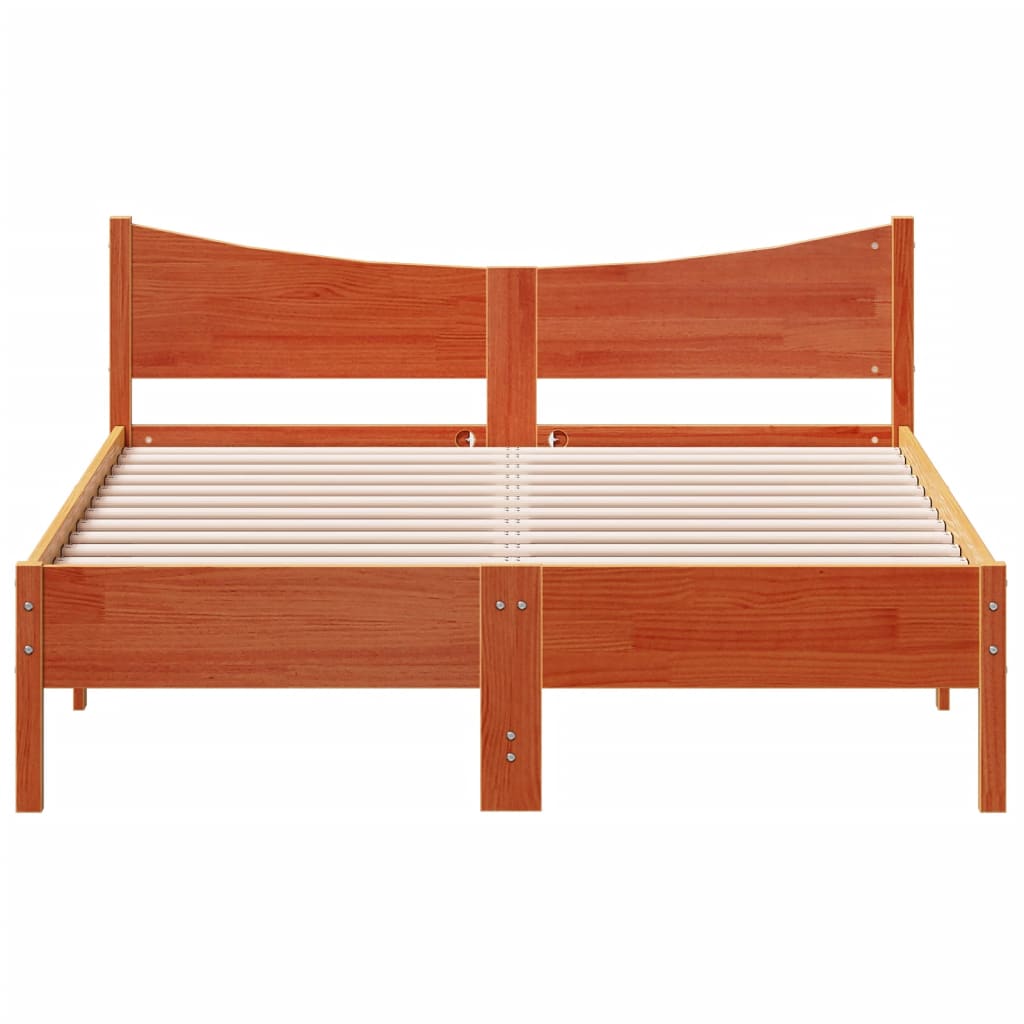 vidaXL Cadre de lit sans matelas cire marron 120x190cm bois pin massif