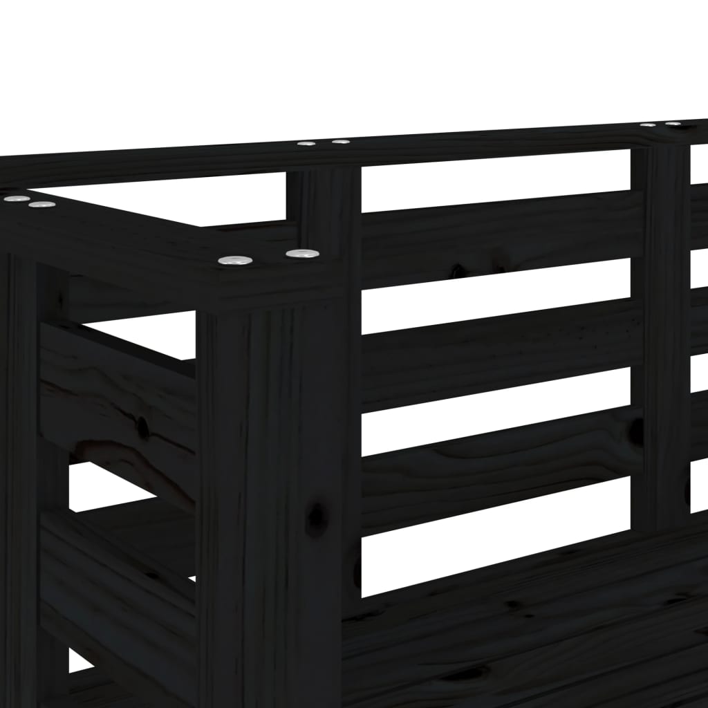 vidaXL Banc de jardin noir 111,5x53x71 cm bois massif de pin