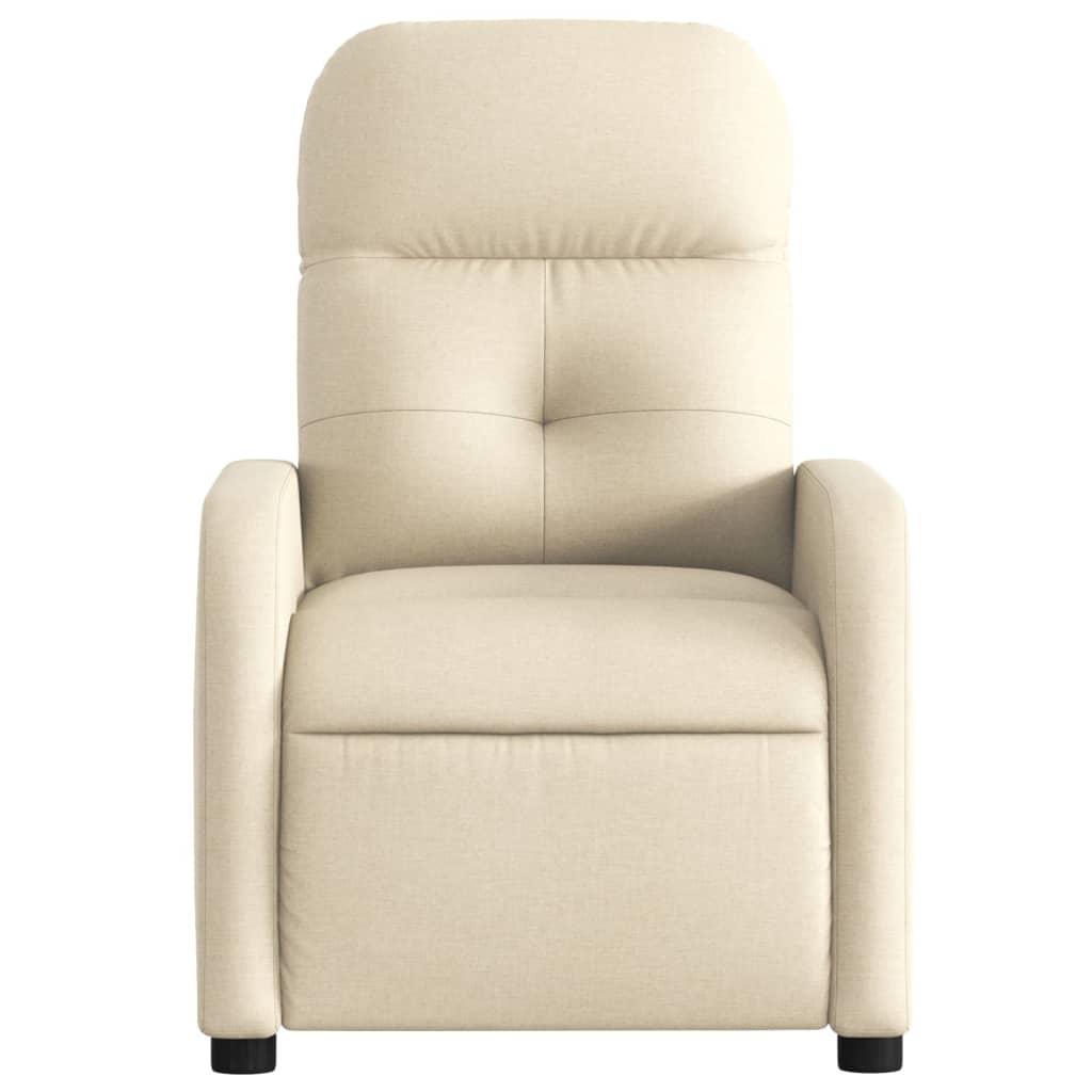 vidaXL Fauteuil inclinable Crème Tissu