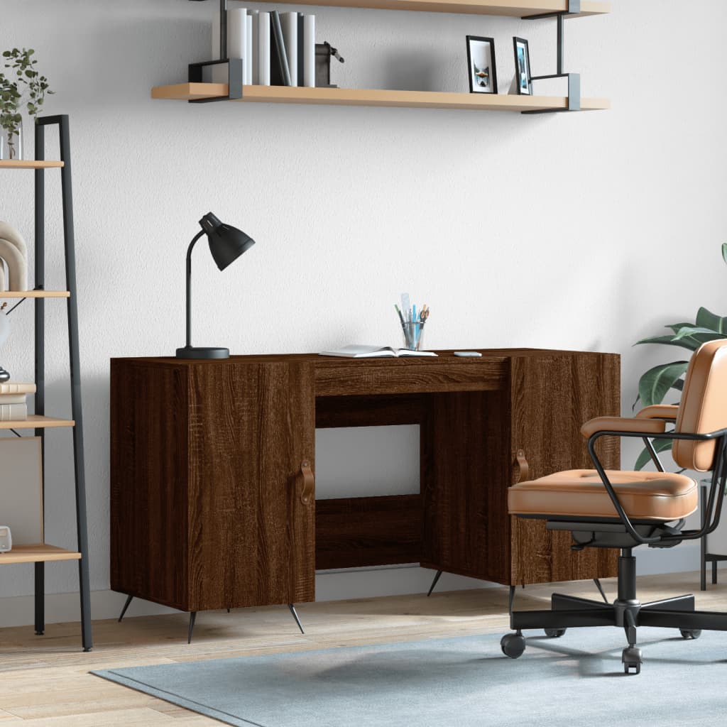 vidaXL Bureau chêne marron 140x50x75 cm bois d'ingénierie