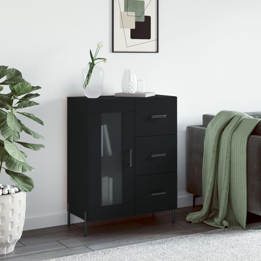 vidaXL Buffet noir 69,5x34x90 cm bois d'ingénierie