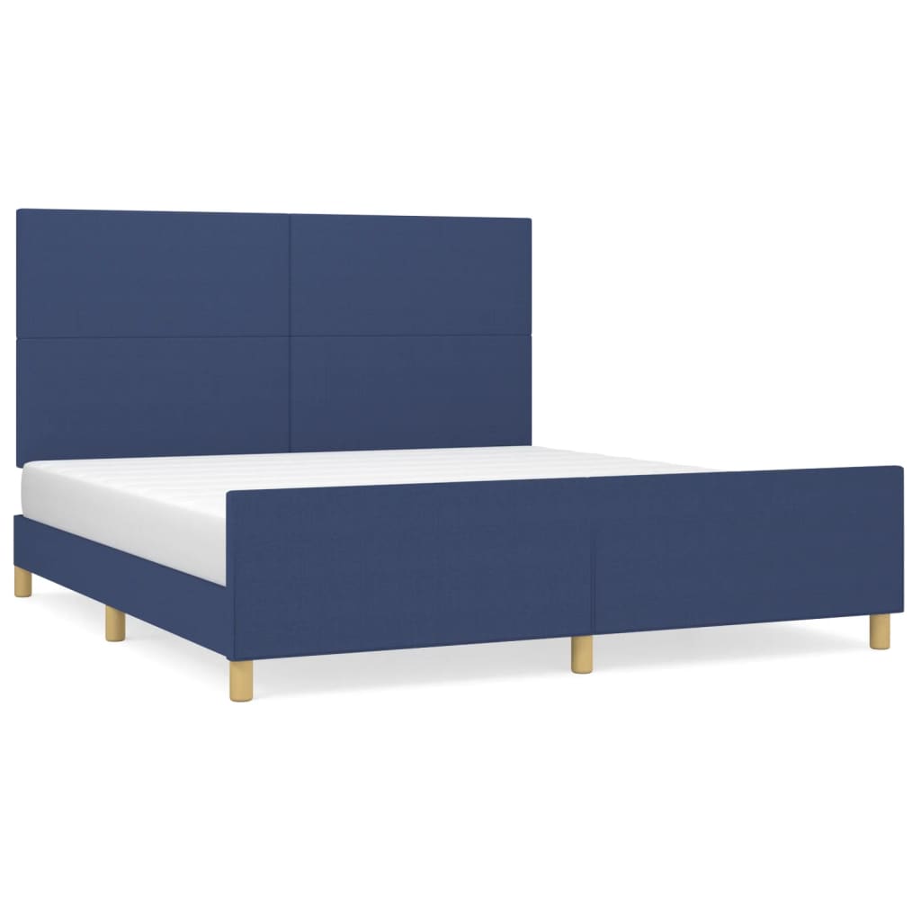 vidaXL Cadre de lit sans matelas bleu 180x200 cm tissu