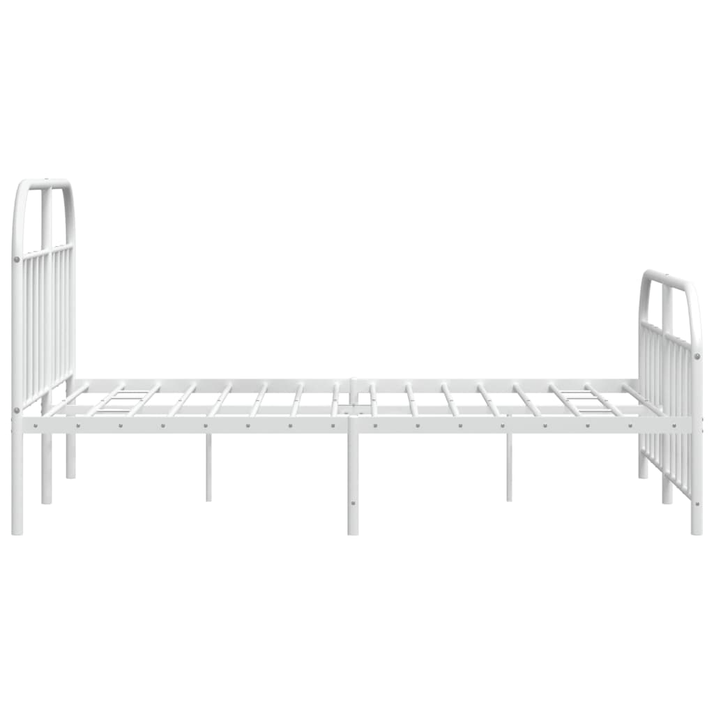 vidaXL Cadre de lit métal sans matelas et pied de lit blanc 150x200 cm