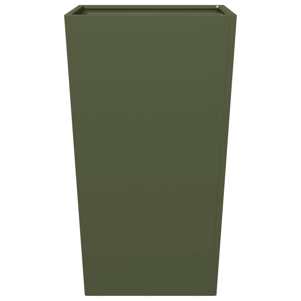 vidaXL Jardinières 2 pcs vert olive 45x45x75 cm acier