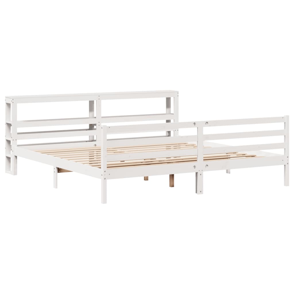 vidaXL Cadre de lit sans matelas blanc 180x200 cm bois massif de pin