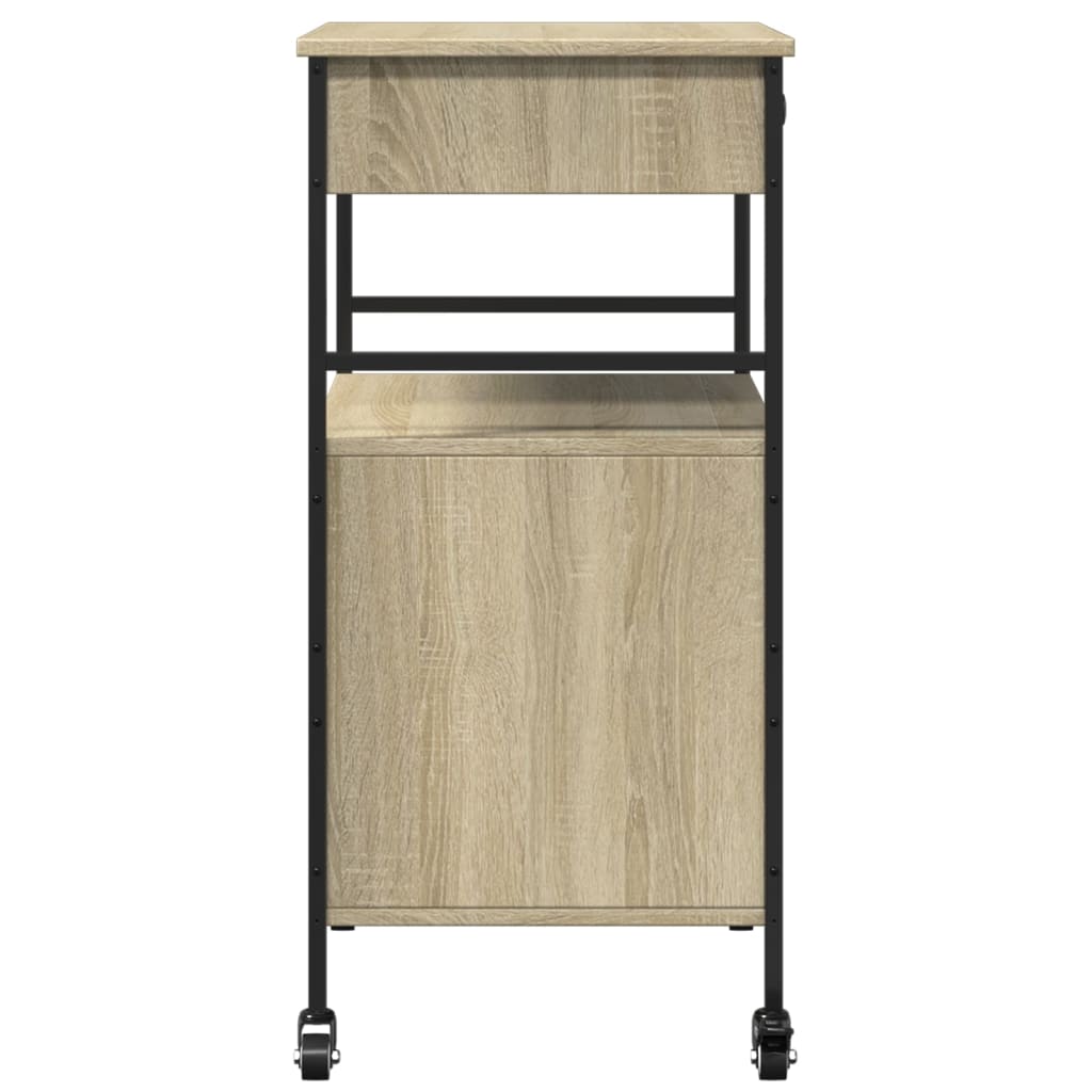 vidaXL Chariot de cuisine chêne sonoma 56x43x89,5 cm bois d'ingénierie