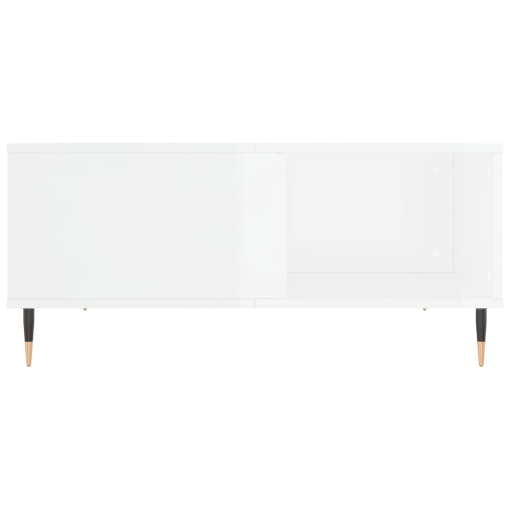 vidaXL Table basse blanc brillant 80x80x36,5 cm bois d'ingénierie
