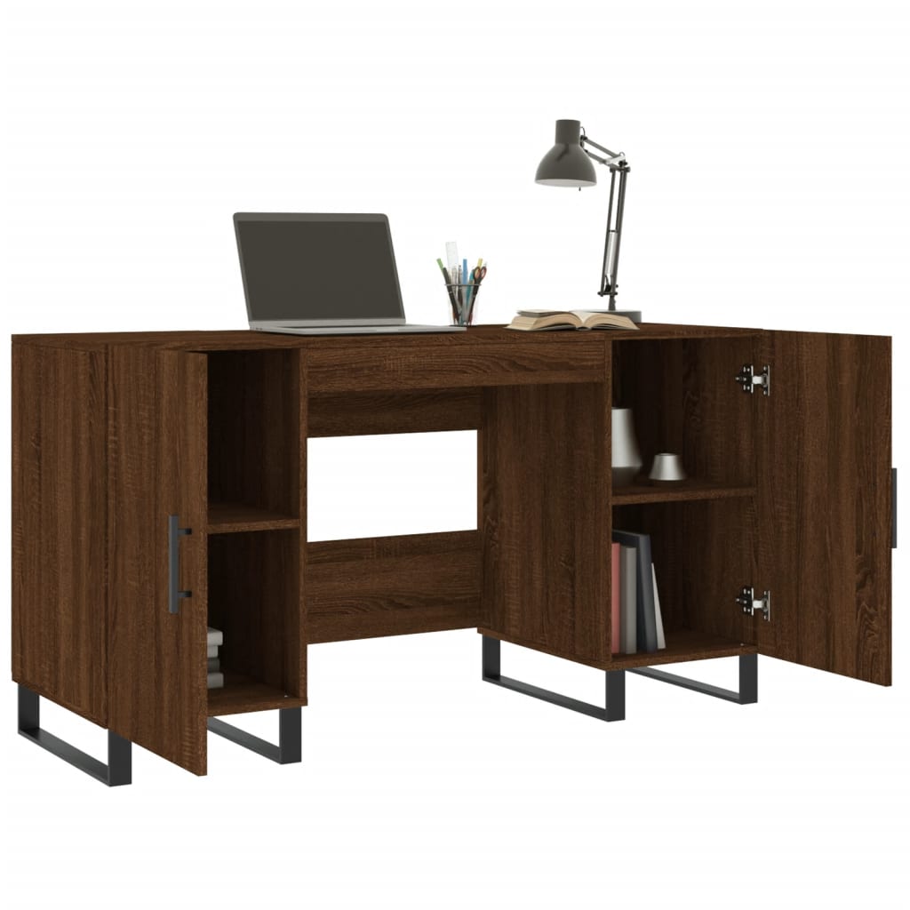 vidaXL Bureau chêne marron 140x50x75 cm bois d'ingénierie