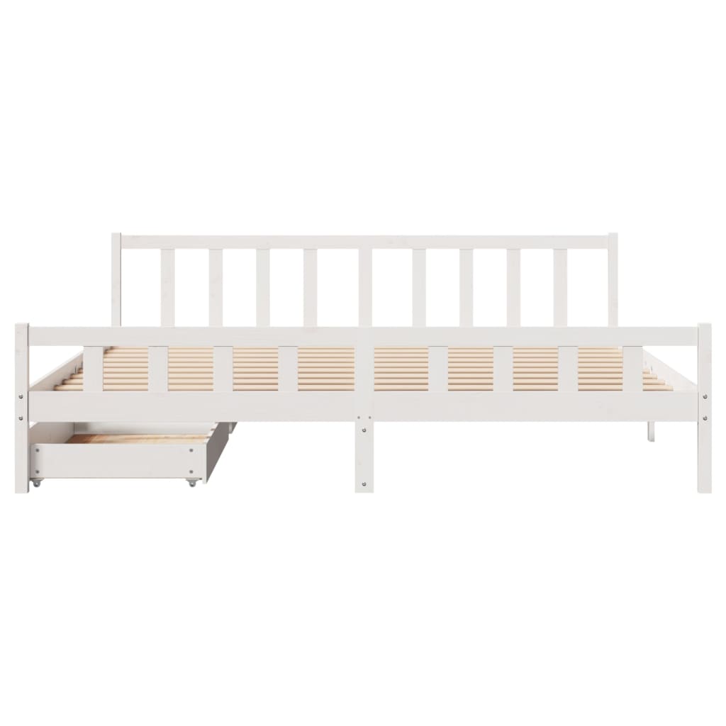 vidaXL Cadre de lit sans matelas blanc 180x200 cm bois massif de pin