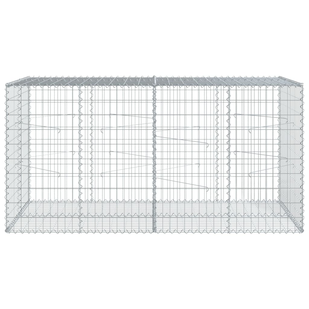 vidaXL Panier gabion avec couvercle 200x100x100 cm fer galvanisé