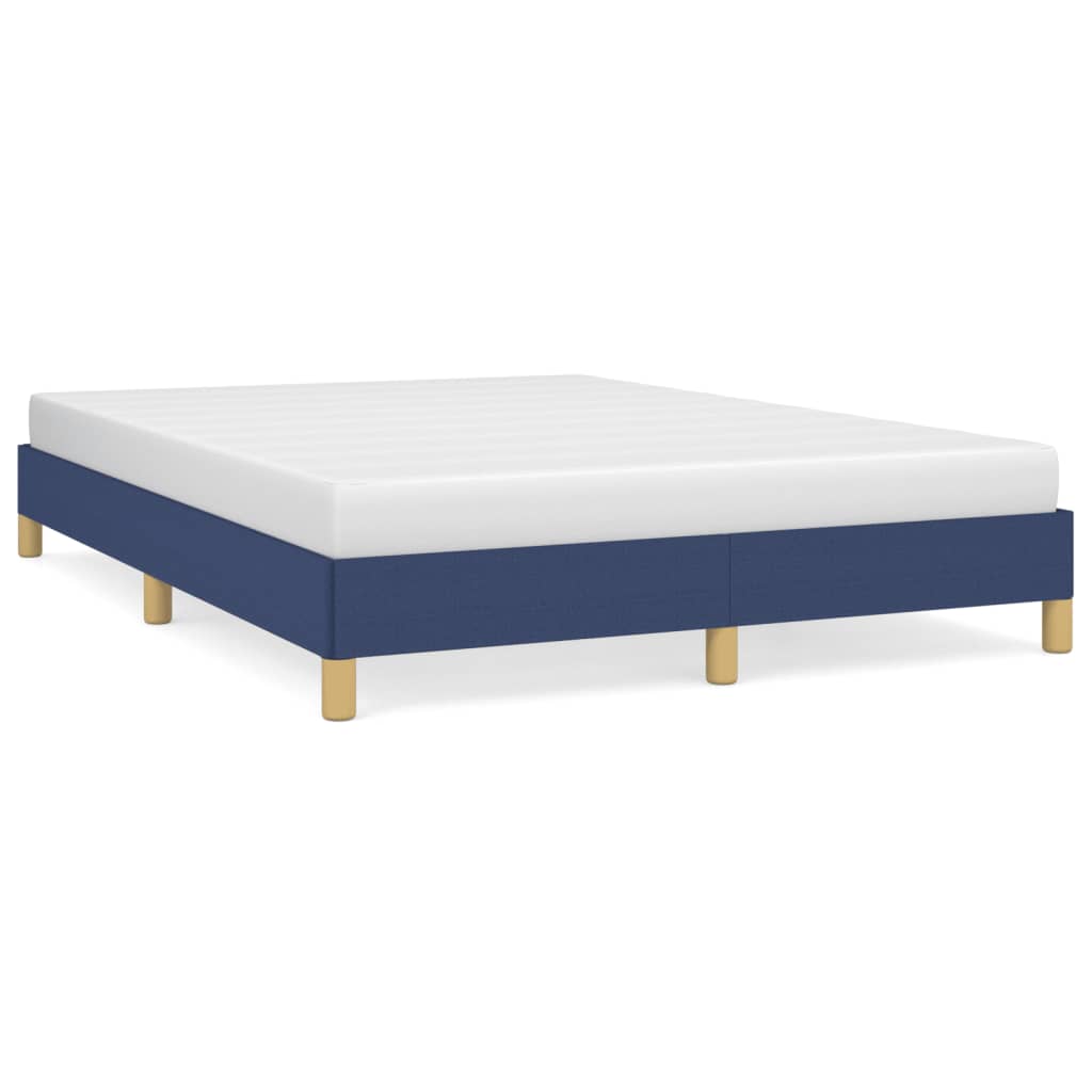 vidaXL Cadre de lit sans matelas bleu 140x190 cm tissu