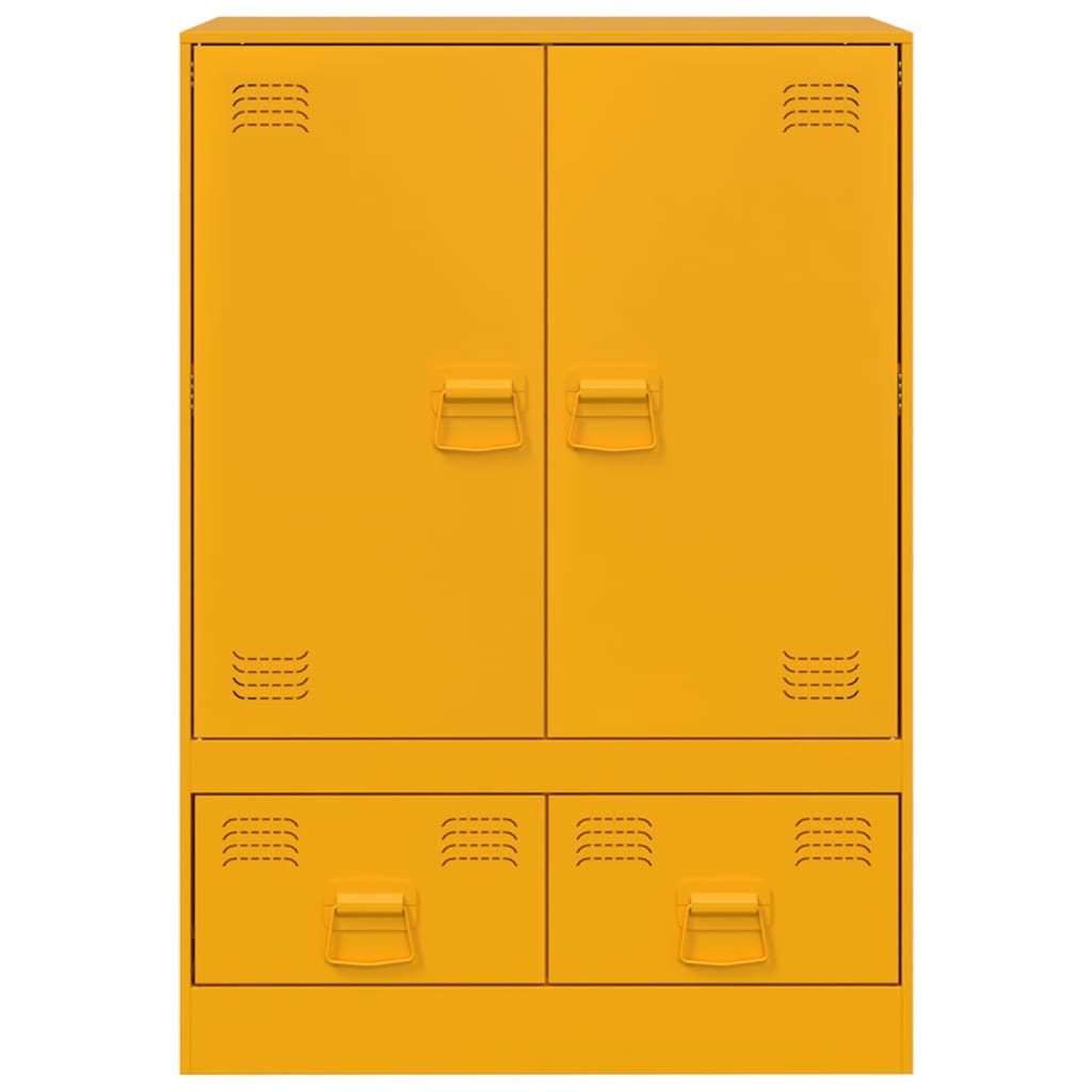 vidaXL Buffet jaune moutarde 67x39x95 cm acier