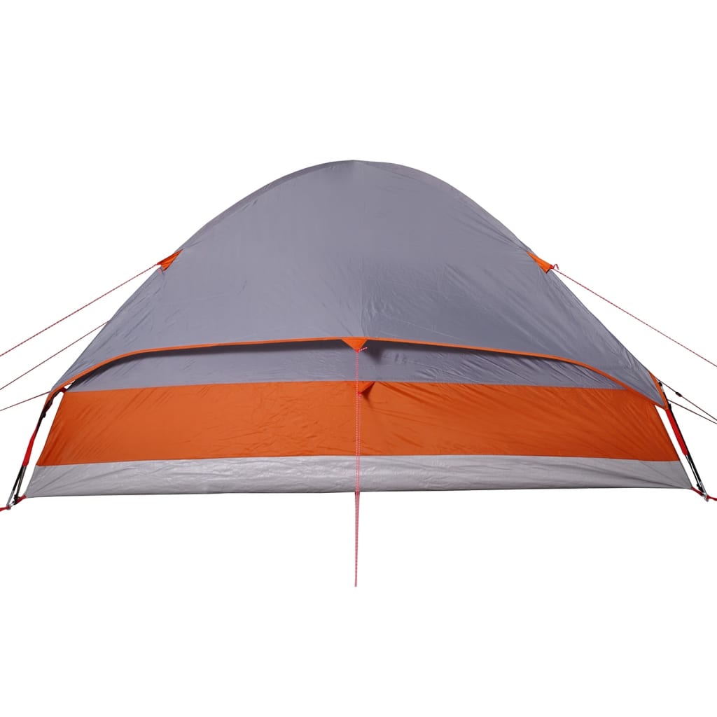 vidaXL Tente familiale à dôme 6 personnes gris et orange imperméable