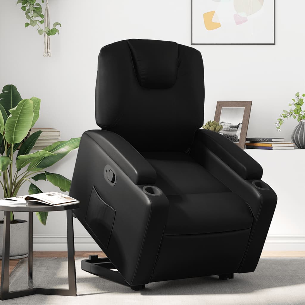 vidaXL Fauteuil inclinable Noir Similicuir