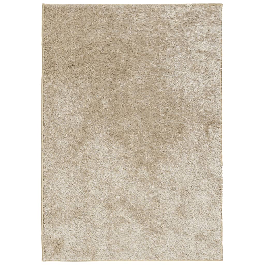 vidaXL Tapis ISTAN à poils longs aspect brillant beige 140x200 cm