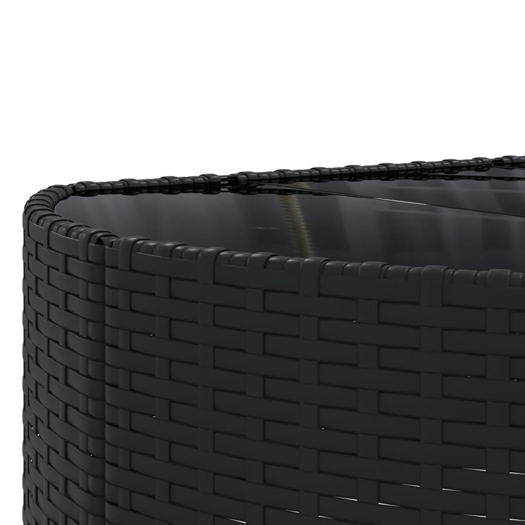 vidaXL Salon de jardin 6 pcs avec coussins noir résine tressée