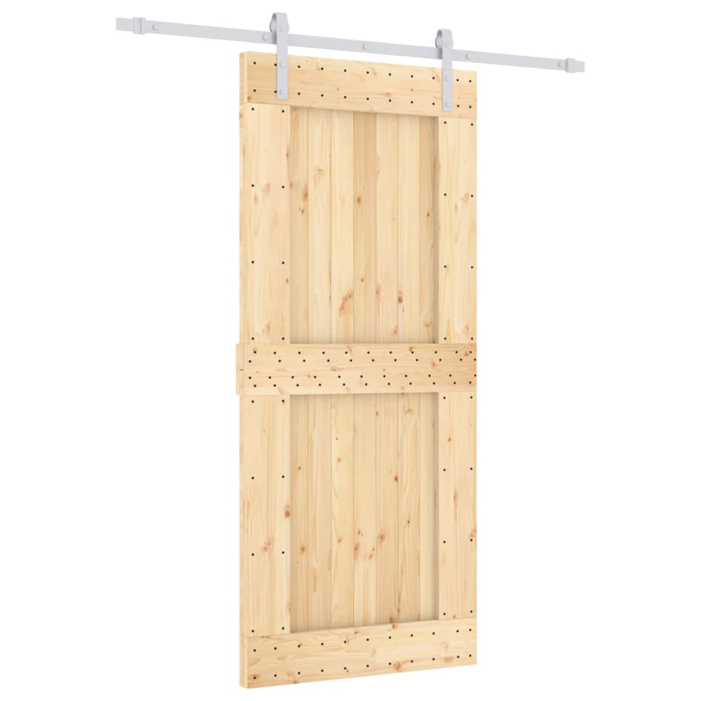 vidaXL Porte coulissante et kit de quincaillerie 90x210 cm pin massif