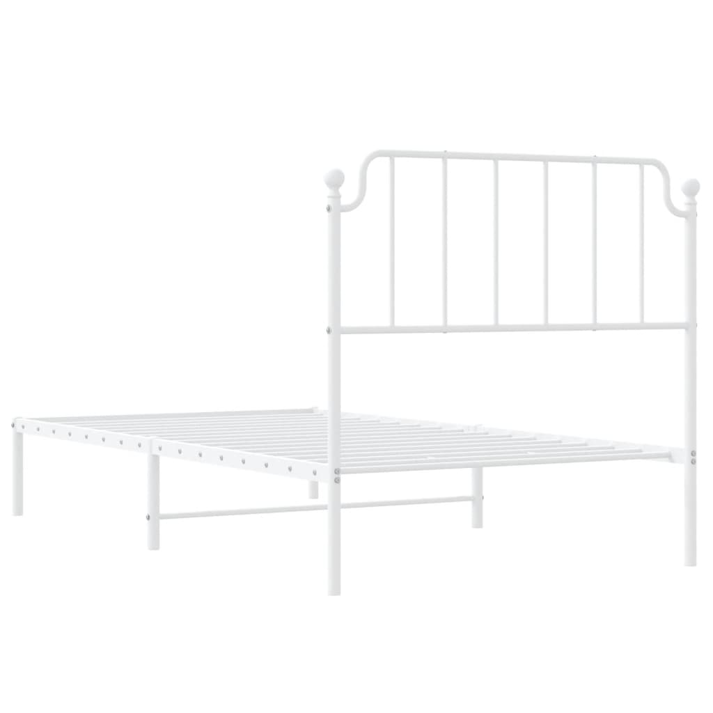 vidaXL Cadre de lit métal sans matelas et tête de lit blanc 100x200 cm