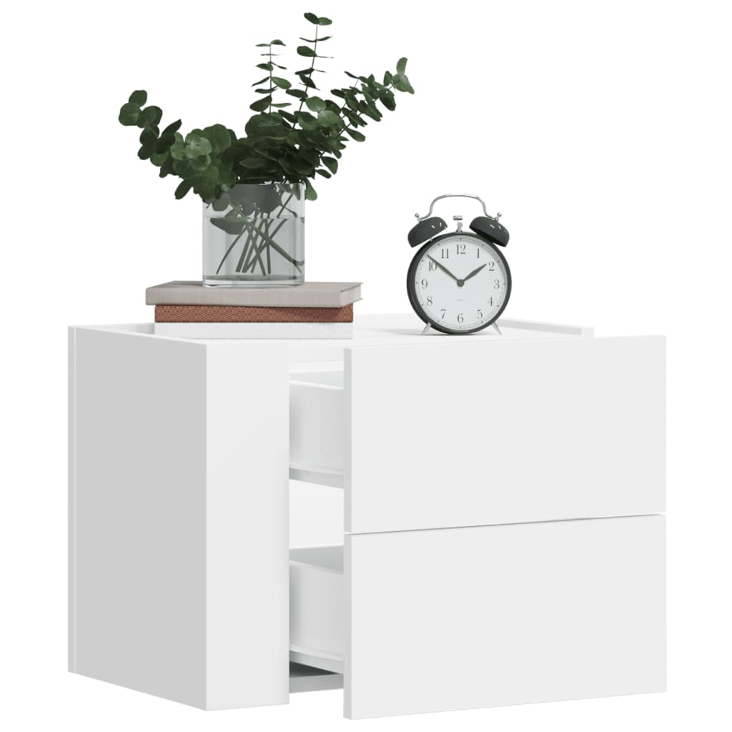 vidaXL Tables de chevet murales 2 pcs blanc 45x30x35 cm