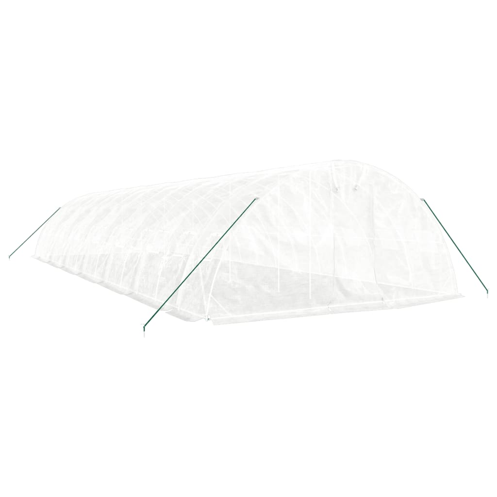 vidaXL Serre avec cadre en acier blanc 70 m² 14x5x2,3 m