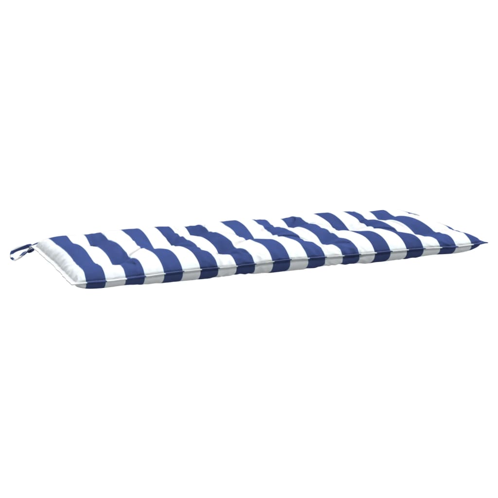 vidaXL Coussin de banc de jardin rayures bleues et blanches 120x50x7cm