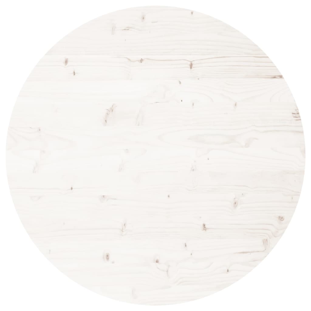 vidaXL Dessus de table rond blanc Ø70x3 cm bois de pin massif