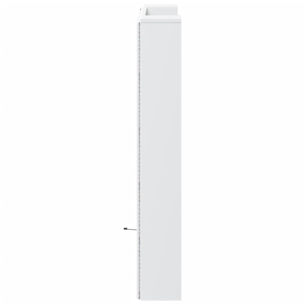 vidaXL Armoire tête de lit avec LED blanc 100x16,5x103,5 cm