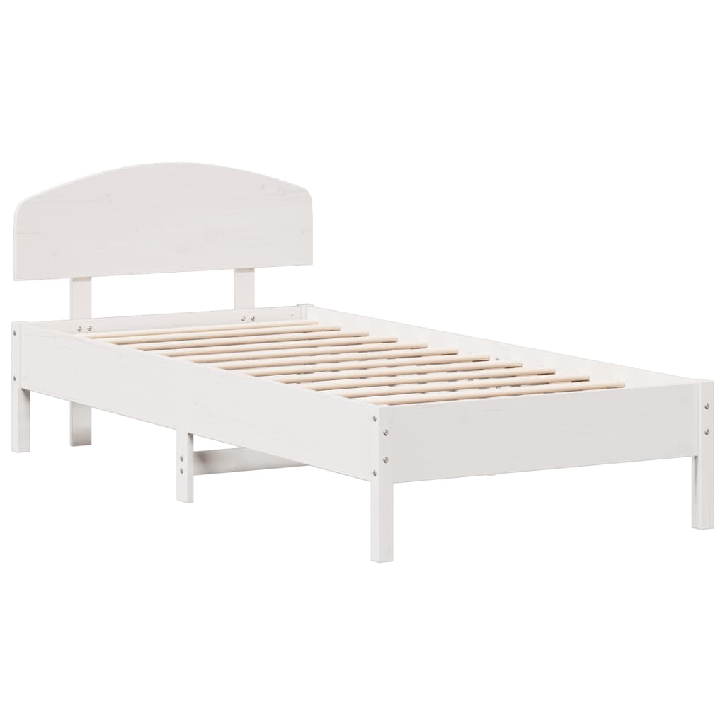 vidaXL Cadre de lit sans matelas blanc 100x200 cm bois de pin massif