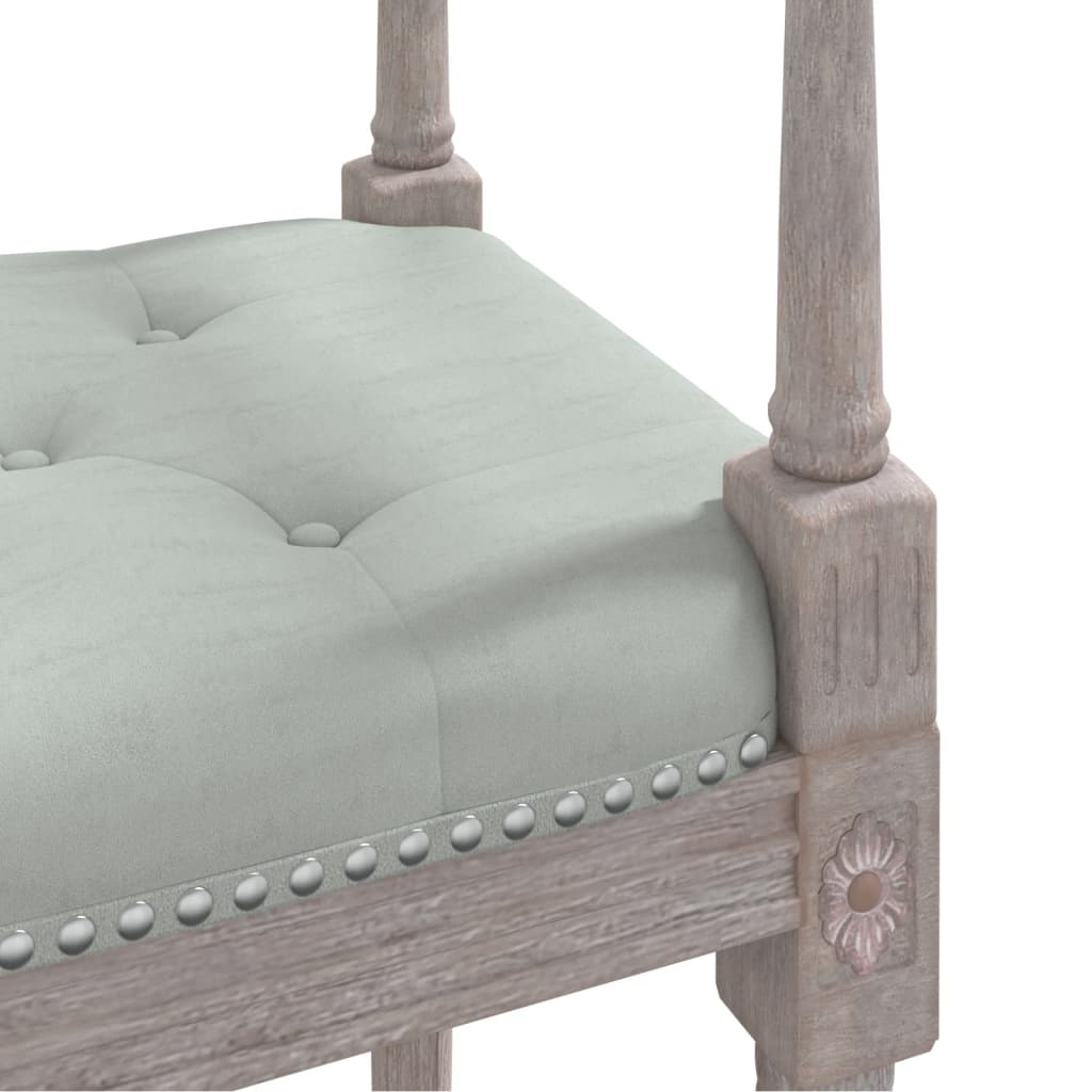 vidaXL Banc Gris clair 110x40x70 cm Velours