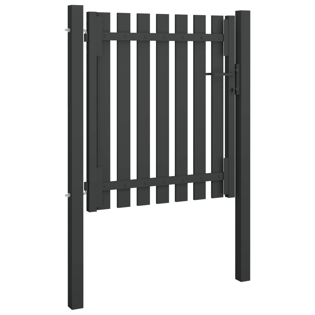 vidaXL Portail de clôture de jardin Acier 1x1,25 m Anthracite