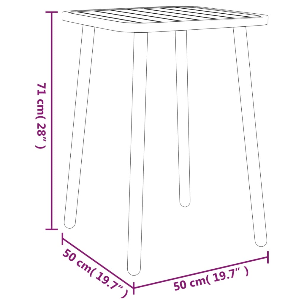 vidaXL Ensemble à manger de jardin 3 pcs anthracite acier