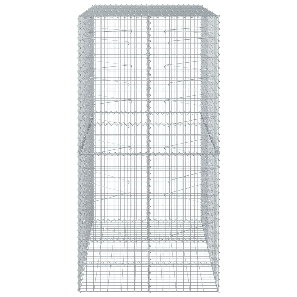 vidaXL Panier gabion avec couvercle 150x100x200 cm fer galvanisé