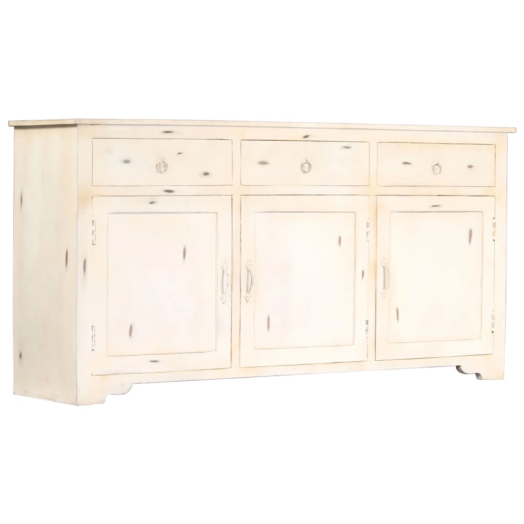 vidaXL Buffet Blanc 160x40x80 cm Bois de manguier massif