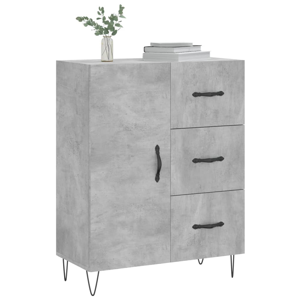 vidaXL Buffet gris béton 69,5x34x90 cm bois d'ingénierie