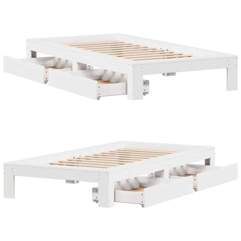 vidaXL Cadre de lit sans matelas blanc 90x200 cm bois de pin massif