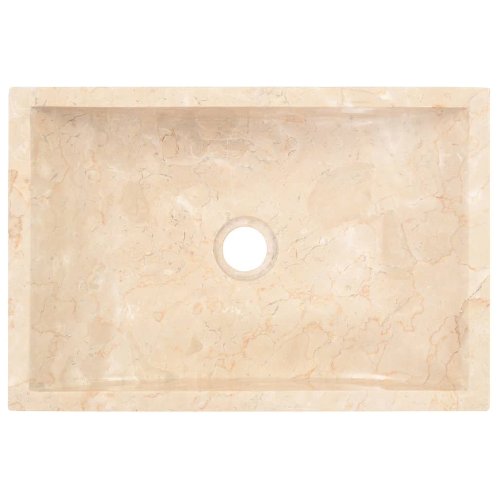 vidaXL Lavabo 45x30x12 cm marbre crème brillant