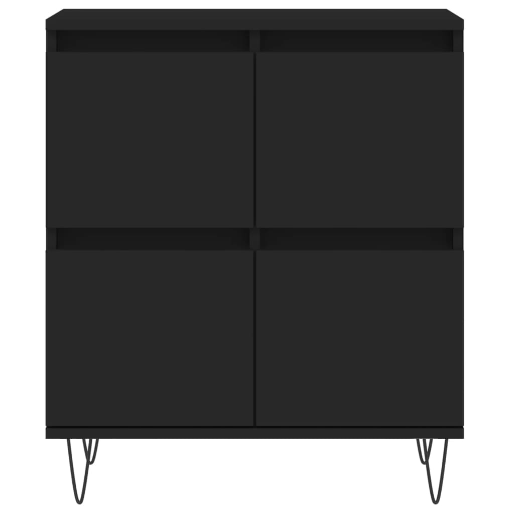 vidaXL Buffets 2 pcs noir bois d'ingénierie