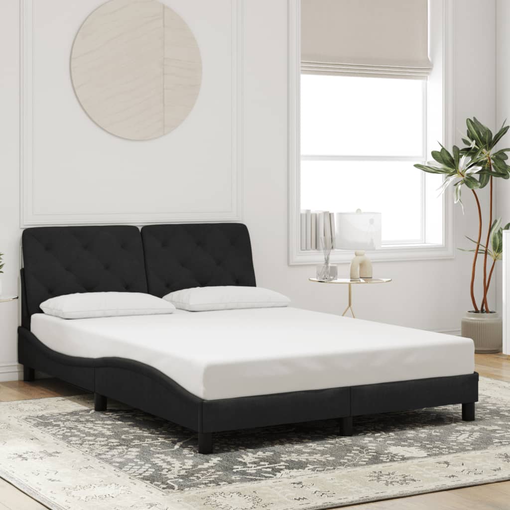 vidaXL Cadre de lit avec LED sans matelas noir 140x190 cm velours