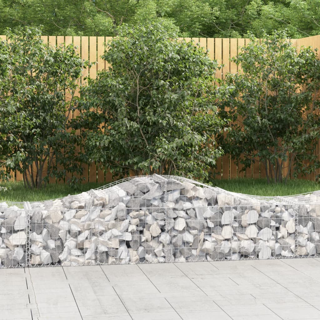 vidaXL Paniers à gabions arqués 4 pcs 200x50x40/60 cm fer galvanisé