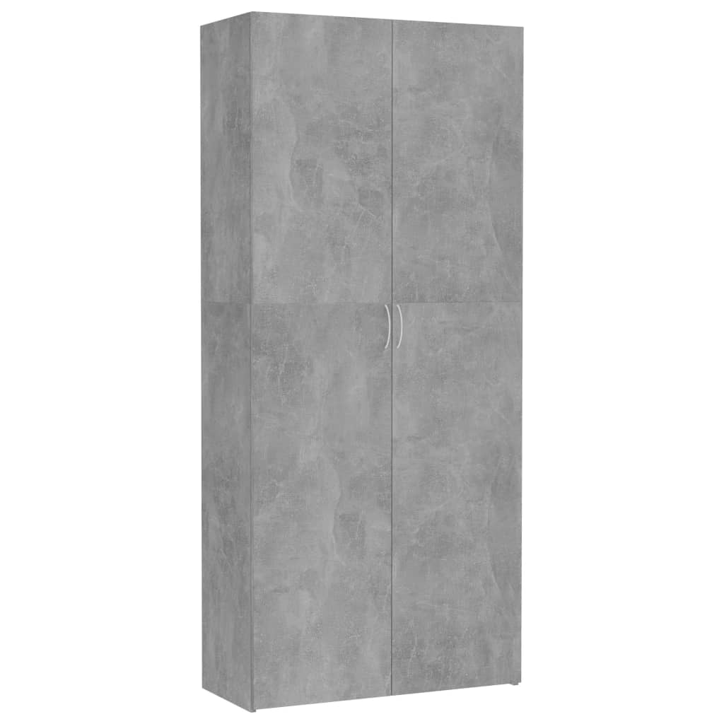 vidaXL Armoire de rangement gris béton 80x35,5x180cm bois d'ingénierie