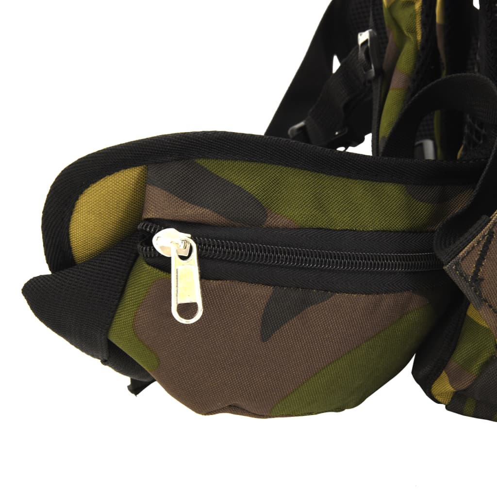 vidaXL Sac à dos de randonnée vert camouflage 60 L tissu oxford