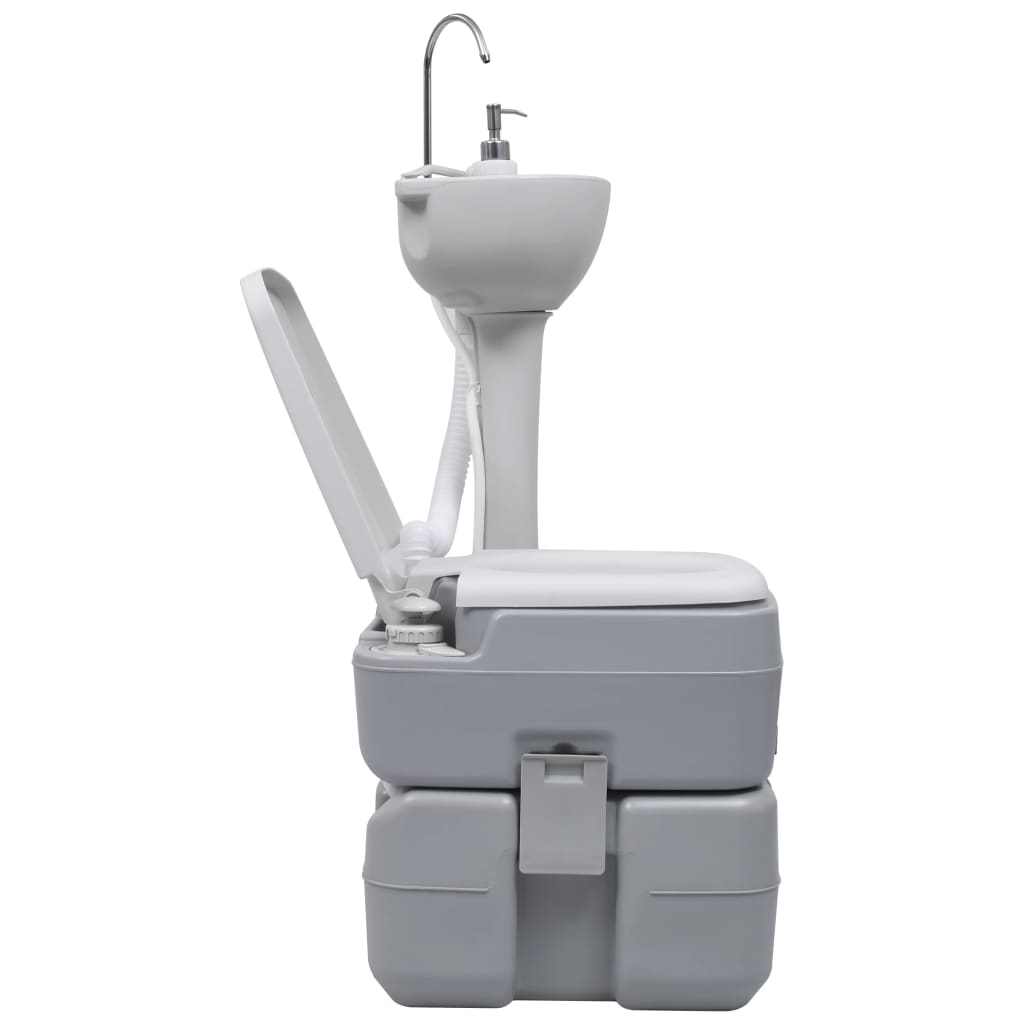 GOPLUS 20L+10L Toilette Portable avec Pompage d'Eau, Toilette Extérieure WC  Facile à Utiliser avec Tube de Purge Résistant aux Éclaboussures,ChargeMax  200KG,pour Camping,Pêche 41,5x36,5x42CM : : Sports et Loisirs
