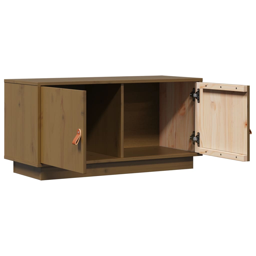 vidaXL Meuble TV Marron miel 80x34x40 cm Bois de pin massif