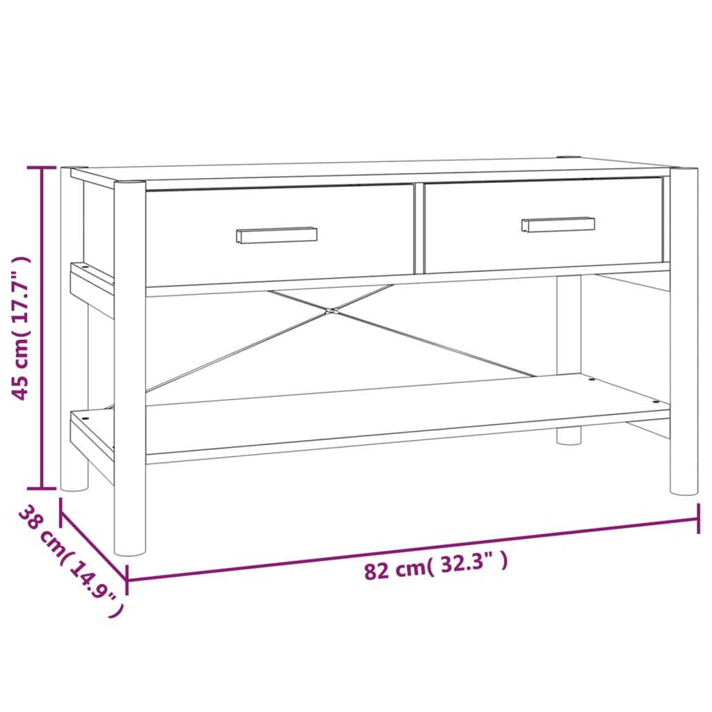 vidaXL Meuble TV Blanc 82x38x45 cm Bois d'ingénierie