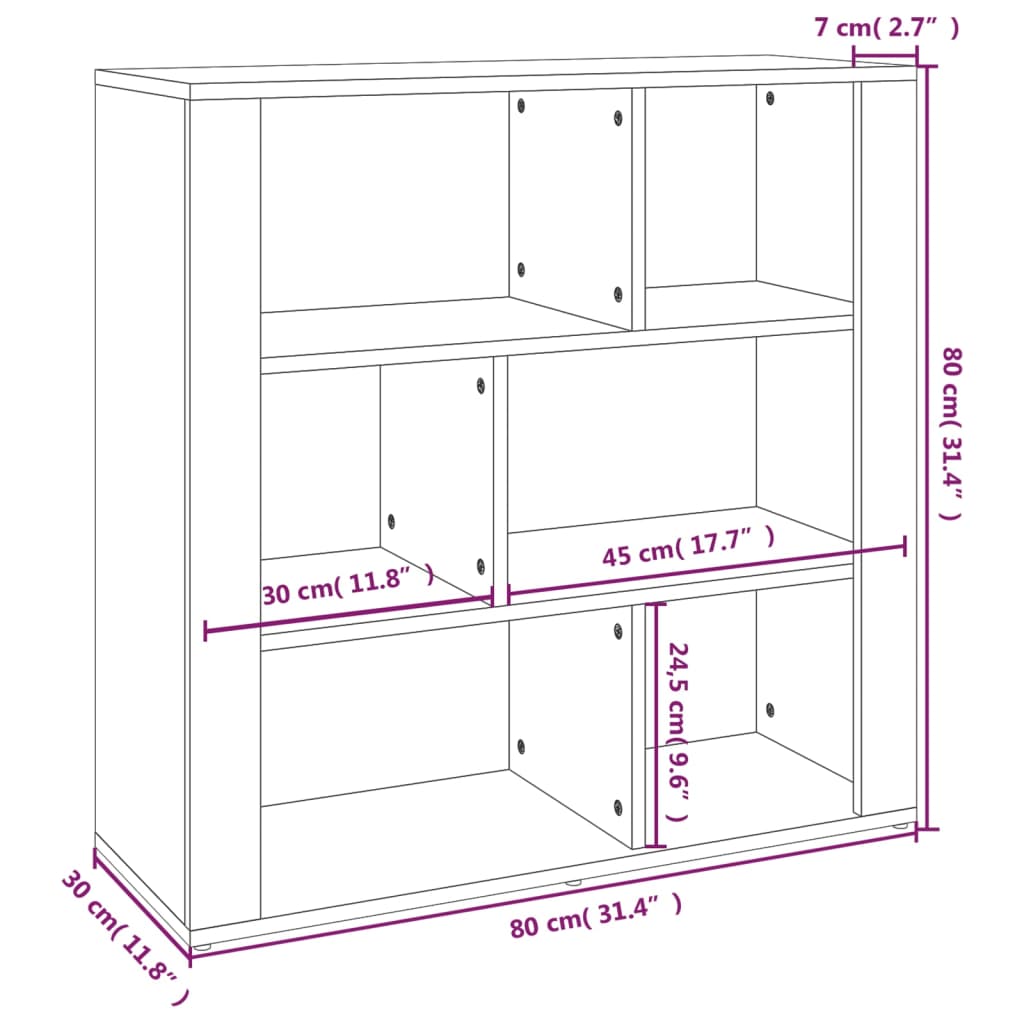 vidaXL Buffet Chêne marron 80x30x80 cm Bois d'ingénierie