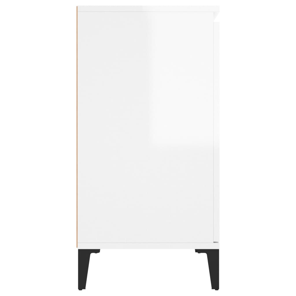 vidaXL Buffet blanc brillant 104x35x70 cm bois d'ingénierie